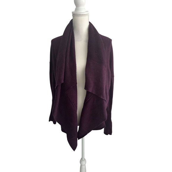 LULULEMON Sit In Lotus Wrap Reversible Heathered Plum Sweater Size 10 - Picture 9 of 9